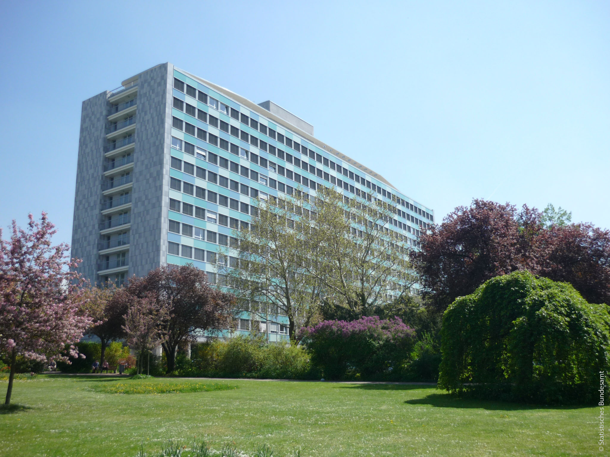 Das Gebäude des Statistischen Bundesamtes am Hauptsitz in Wiesbaden